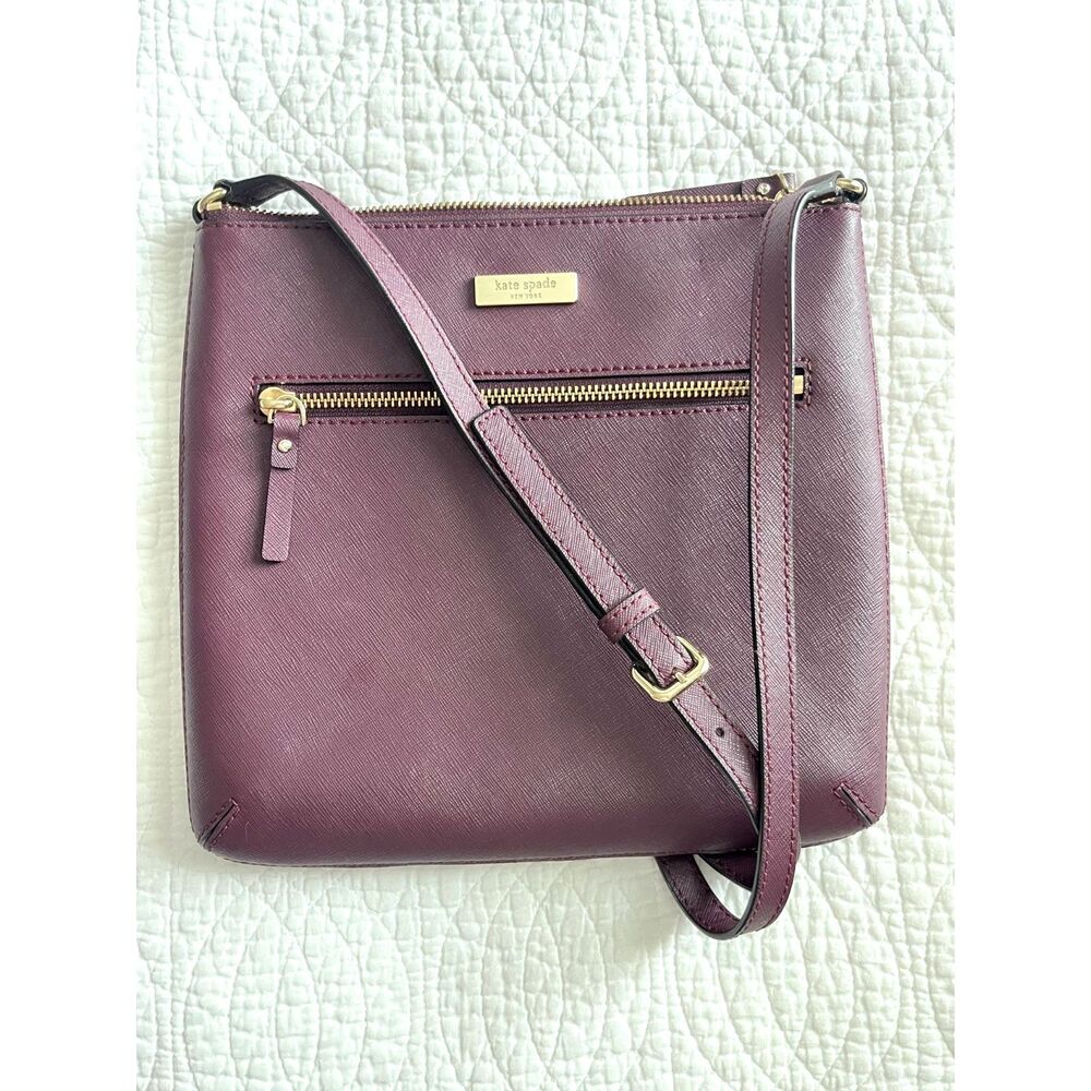 Kate Spade Laurel Way Rima Crossbody Bag Eggplant Plum NWOT Saffiano Leather